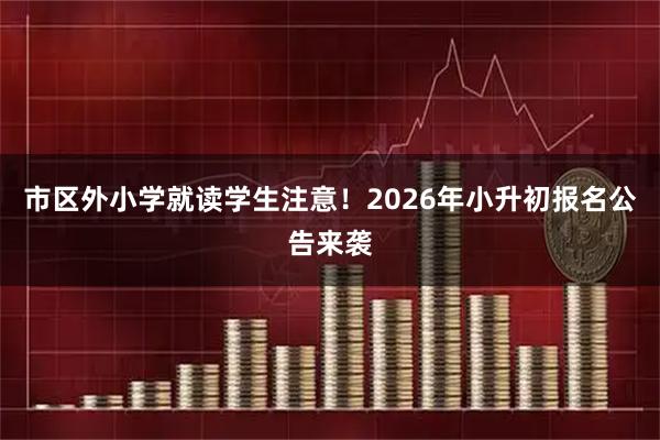 市区外小学就读学生注意！2026年小升初报名公告来袭