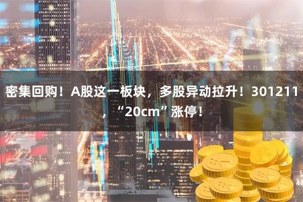 密集回购！A股这一板块，多股异动拉升！301211，“20cm”涨停！