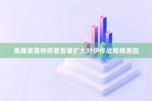 美媒披露特朗普暂缓扩大对伊作战规模原因